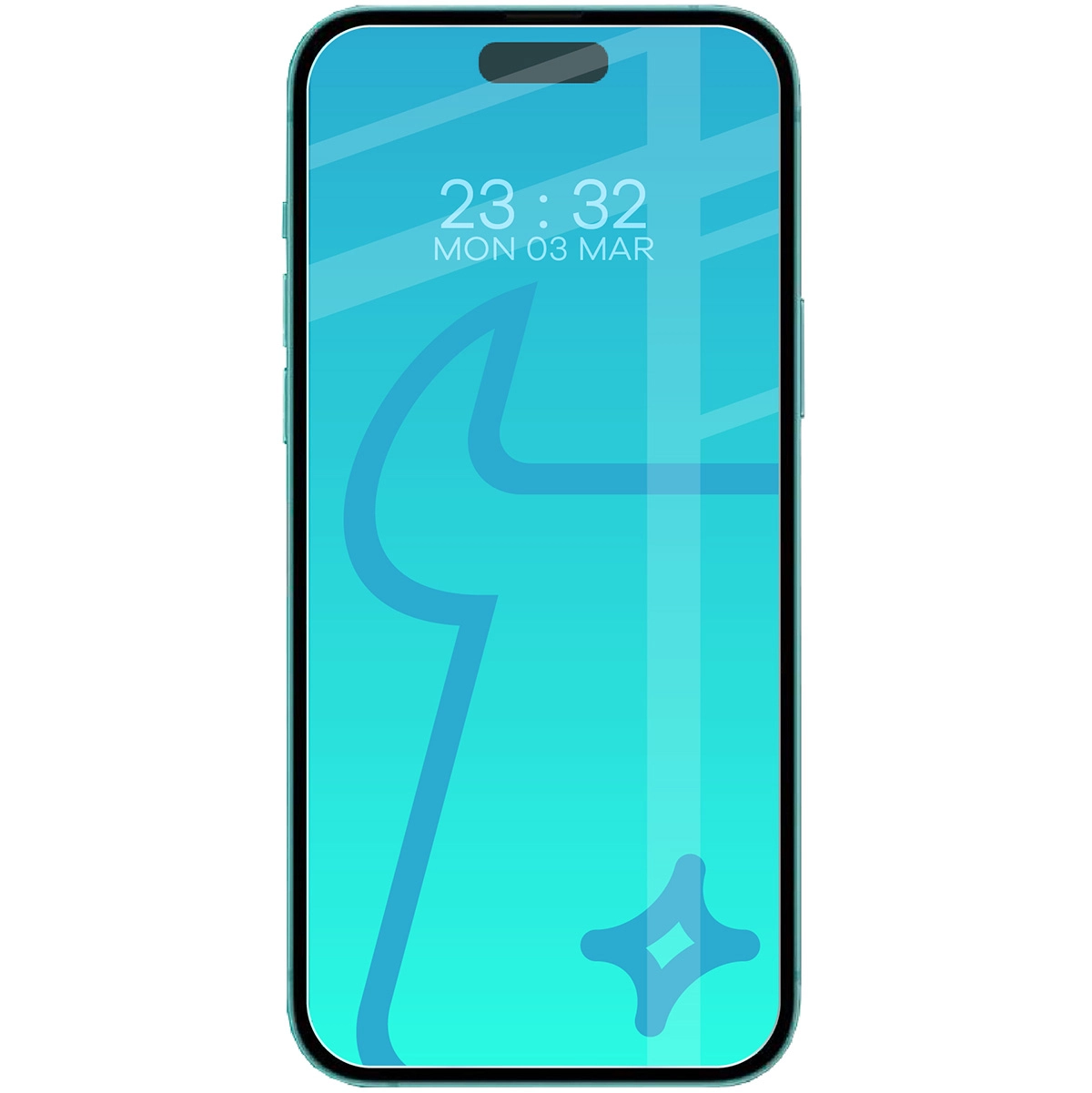 Wizualizacja na telefonie z nałożonym szkłem hartowanym Bizon Glass Clear 2